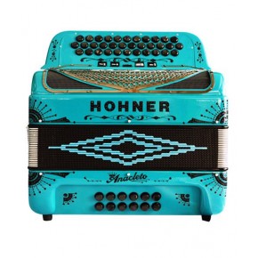 Hohner AcordeÃ³n DiatÃ³nico Anacleto Fa, Si Bemol, Mi Bemol Aqua Con Estuche A9700-FBBEB-AQBU NorteÃ±o