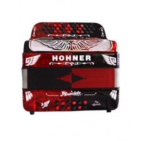 Hohner AcordeÃ³n DiatÃ³nico Anacleto Fa, Si Bemol, Mi Bemol Negro/Rojo Con Estuche A9730-FBBEB-BK/RD Rey Aguila III