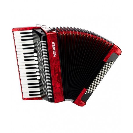 Hohner AcordeÃ³n CromÃ¡tico Rojo Con Funda A1673S BRAVO III 96