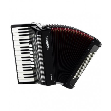 Hohner AcordeÃ³n CromÃ¡tico Negro Con Funda A1672S BRAVO III 96