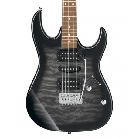 Ibanez Guitarra ElÃ©ctrica Negra Transparente Sombreado GRX70QA-TKS