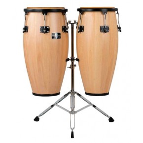 Gon Bops Conga 11" y 12" FS1112SETN con Atril Madera Natural Fiesta