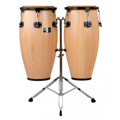 Gon Bops Conga 11" y 12" FS1112SETN con Atril Madera Natural Fiesta