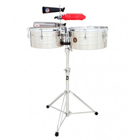 Latin Percussion Timbales De 13"/14" Cromados con Atril LP256-S Tito Puente