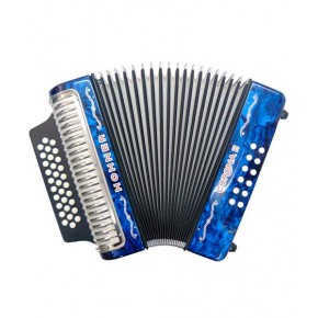 Hohner AcordeÃ³n DiatÃ³nico Sol-Do-Fa Azul Con Funda A5624S Corona II