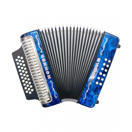 Hohner AcordeÃ³n DiatÃ³nico Sol-Do-Fa Azul Con Funda A5724S Corona III