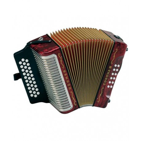 Hohner AcordeÃ³n DiatÃ³nico Sol-Do-Fa Rojo Con Funda A5723S Corona III