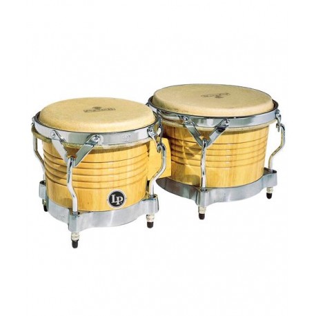 Latin Percussion Bongos Madera Natural Herraje Cromado M201-AWC Matador