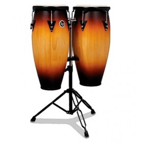 Latin Percussion Conga 10" y 11" LP646NY-VSB con Atril Madera Sombreada City