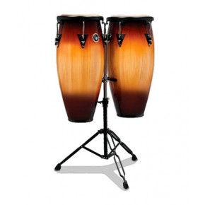 Latin Percussion Conga 10" y 11" LPA646-VSB con Atril Madera Sombreada Aspire