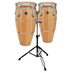 Latin Percussion Conga 10" y 11" LPH646-SNC con Atril Madera Natural Aspire Highline