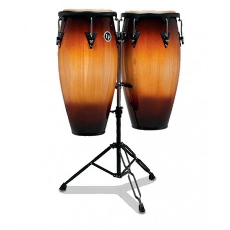 Latin Percussion Conga 11" y 12" LPA647-VSB con Atril Madera Sombreada Aspire