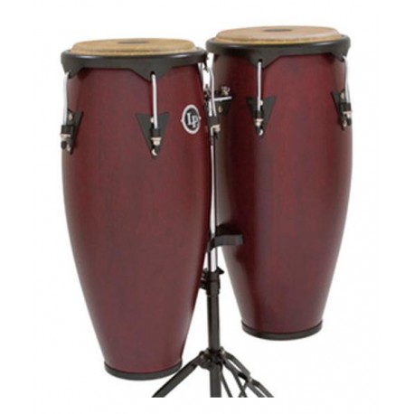 Latin Percussion Conga 11" y 12" Madera Vino Con Atril LP647NY-DW City