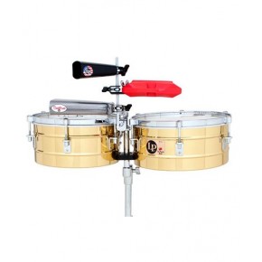 Latin Percussion Timbales 13" & 14" con Atril, Soporte para Cencerro LP256-B