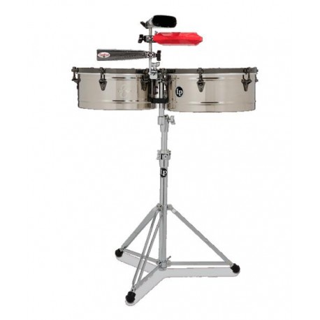 Latin Percussion Timbales 14" y 15" LP1415-EC con Atril Cromado E-Class