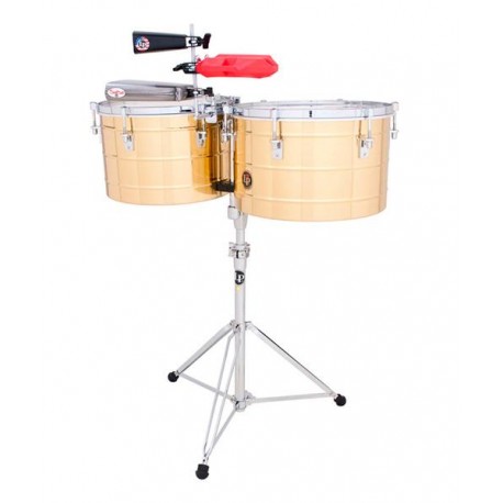 Latin Percussion Timbales 15" y 16" LP258-B con Atril de LatÃ³n