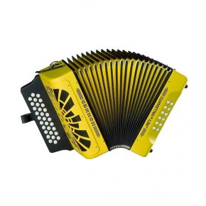 Hohner AcordeÃ³n DiatÃ³nico Sib-Mib-Lab Amarillo Con Funda A4966S El Rey Del Vallenato