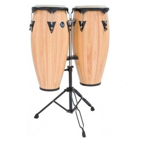 Latin Percussion Congas 11" y 12" Con Atril Madera Natural LP647NY-AW City