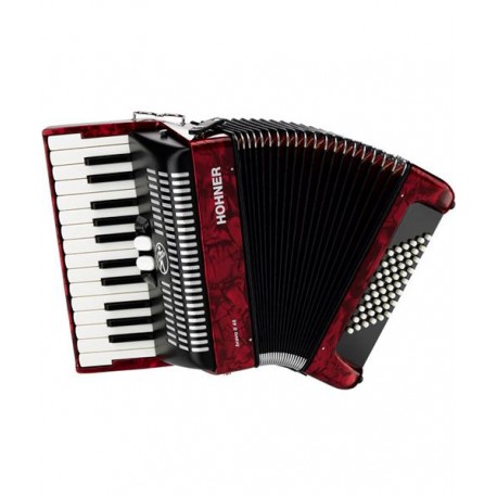 Hohner AcordeÃ³n CromÃ¡tico Rojo Con Funda A4053S BRAVO II 48