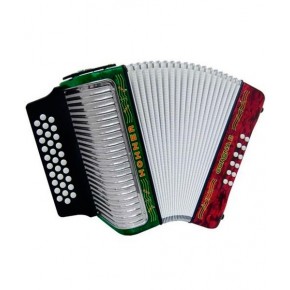 Hohner AcordeÃ³n DiatÃ³nico Fa-Sib-Mib Tricolor Con Funda A5649S Corona II