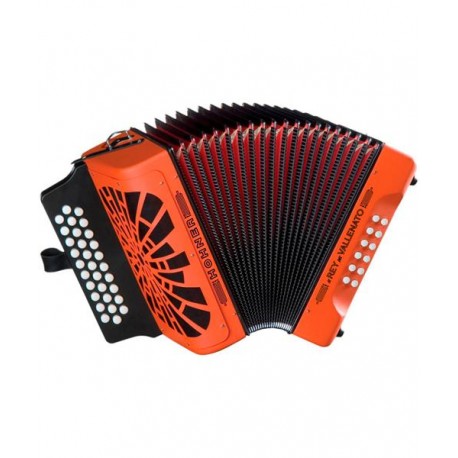 Hohner AcordeÃ³n DiatÃ³nico Sib-Mib-Lab Anaranjado Con Funda A4965S El Rey Del Vallenato