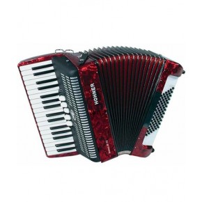 Hohner AcordeÃ³n CromÃ¡tico Rojo Con Funda A4063S BRAVO III 72