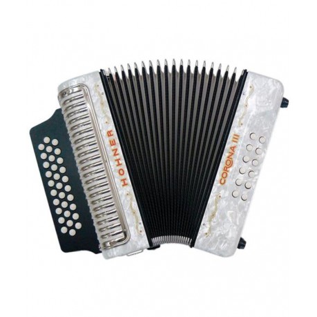 Hohner AcordeÃ³n DiatÃ³nico Sol-Do-Fa Blanco Con Funda A5722S Corona III